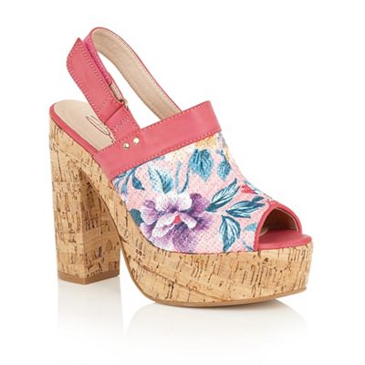 Pink 'Viennese' platform clog sandals